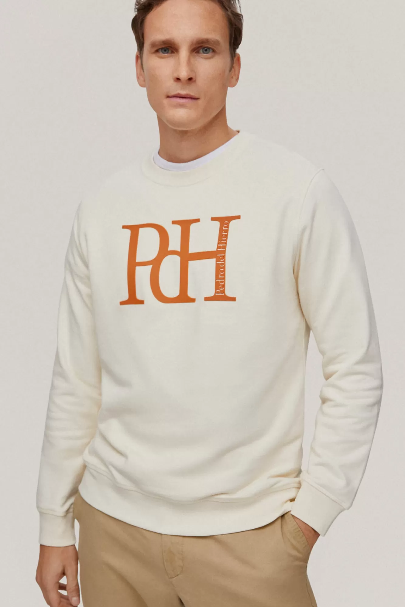 New Pedro del Hierro Sudadera Big Logo Ecru