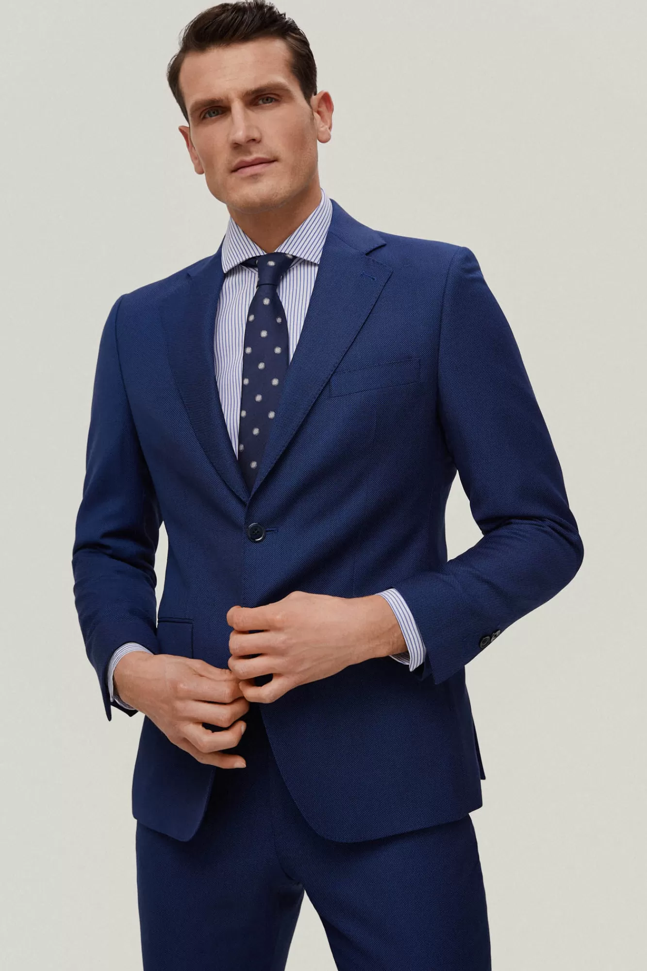 Discount Pedro del Hierro Tailored Fit Birdseye Blazer Blue