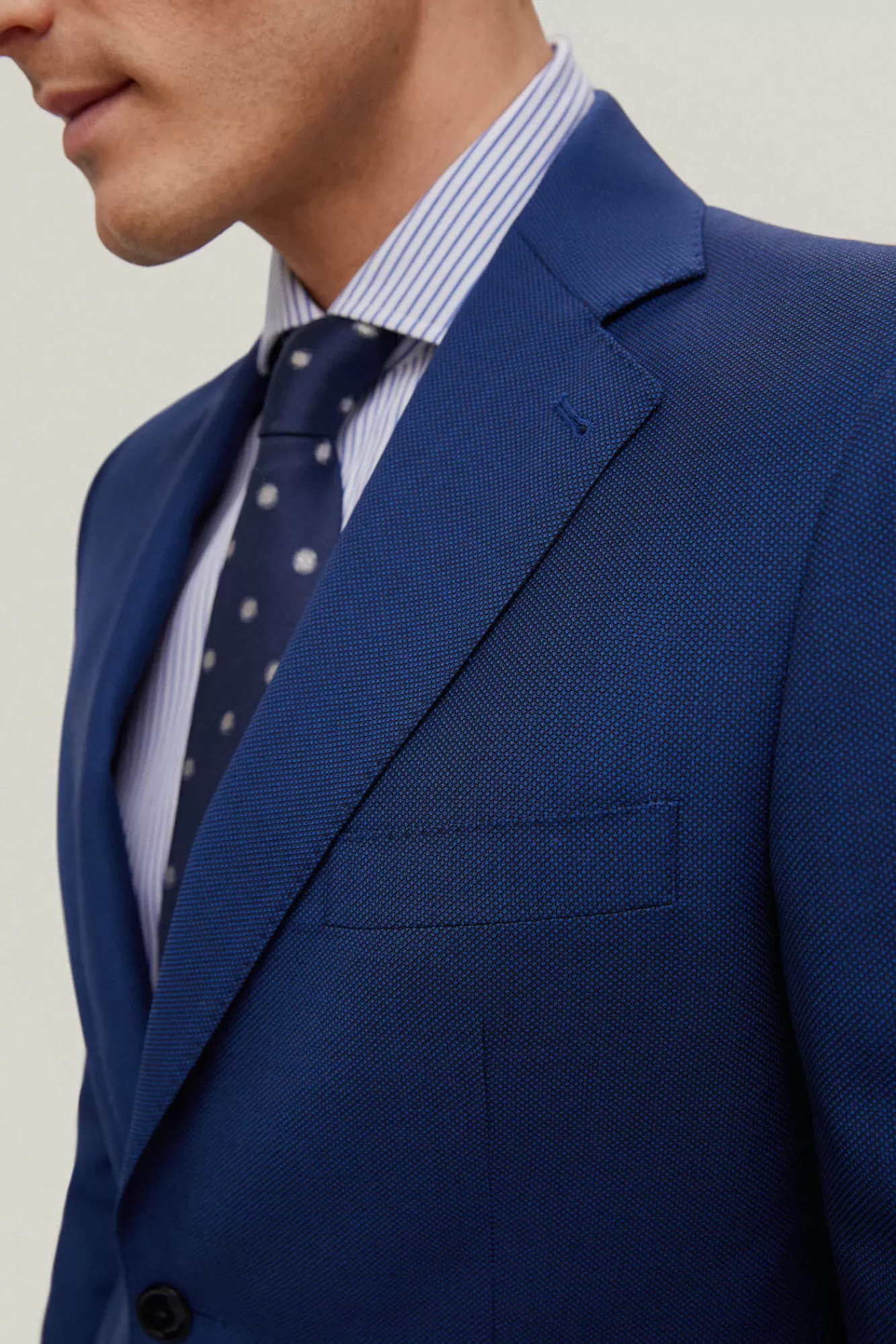 Discount Pedro del Hierro Tailored Fit Birdseye Blazer Blue