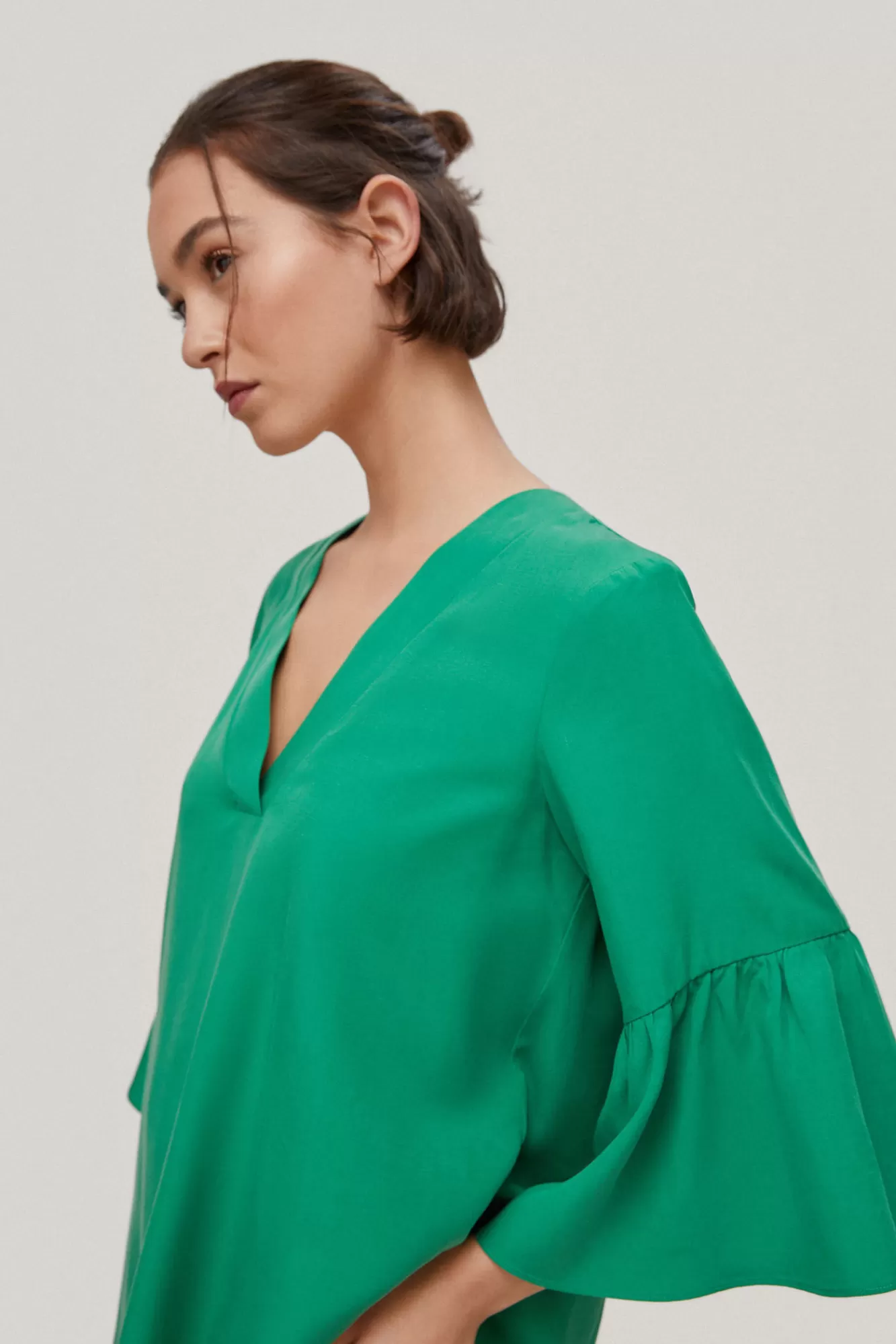 Outlet Pedro del Hierro Tencel And Linen Tunic Dress Green