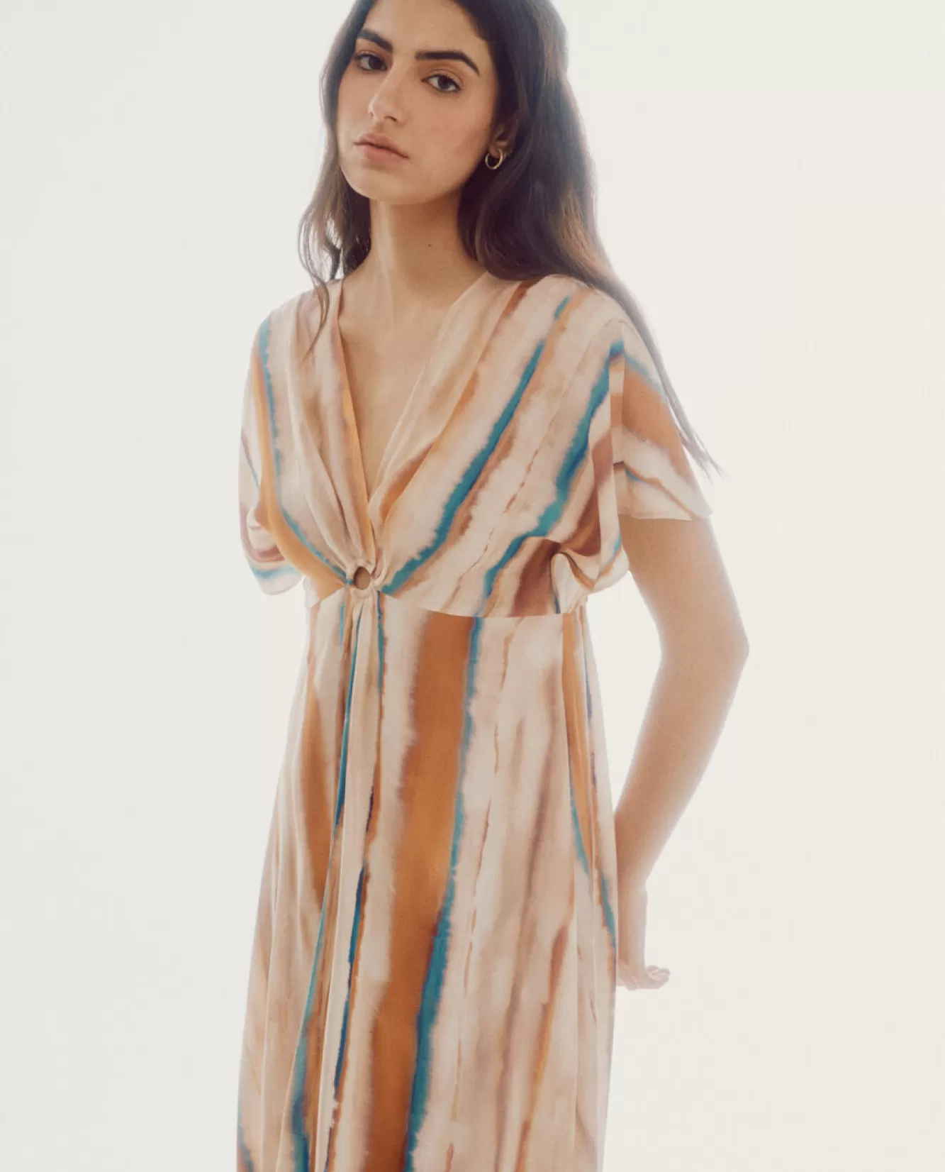 Shop Slowlove Tie Dye Print Dress Printed White