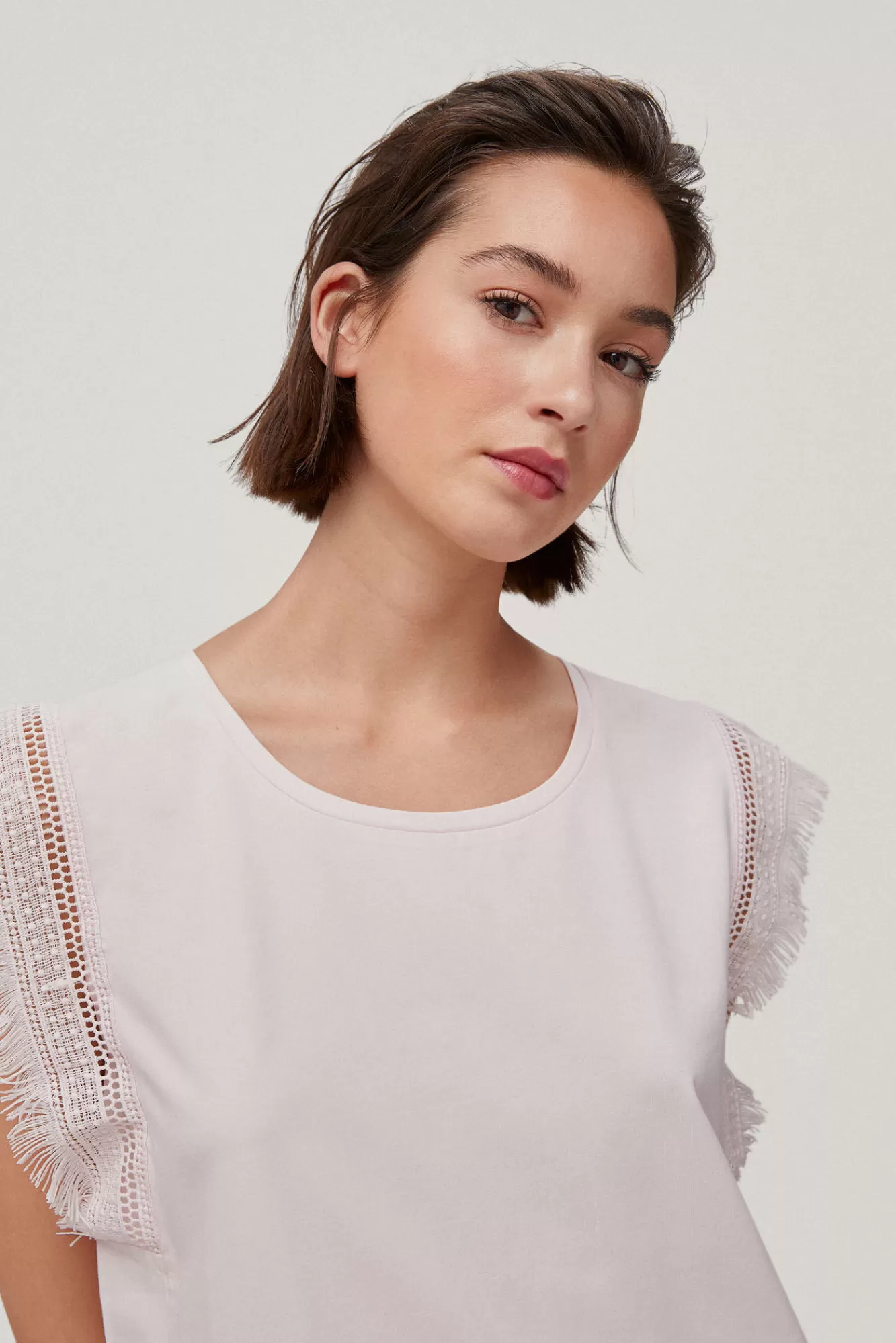 New Pedro del Hierro T-Shirt With Fringes Pink