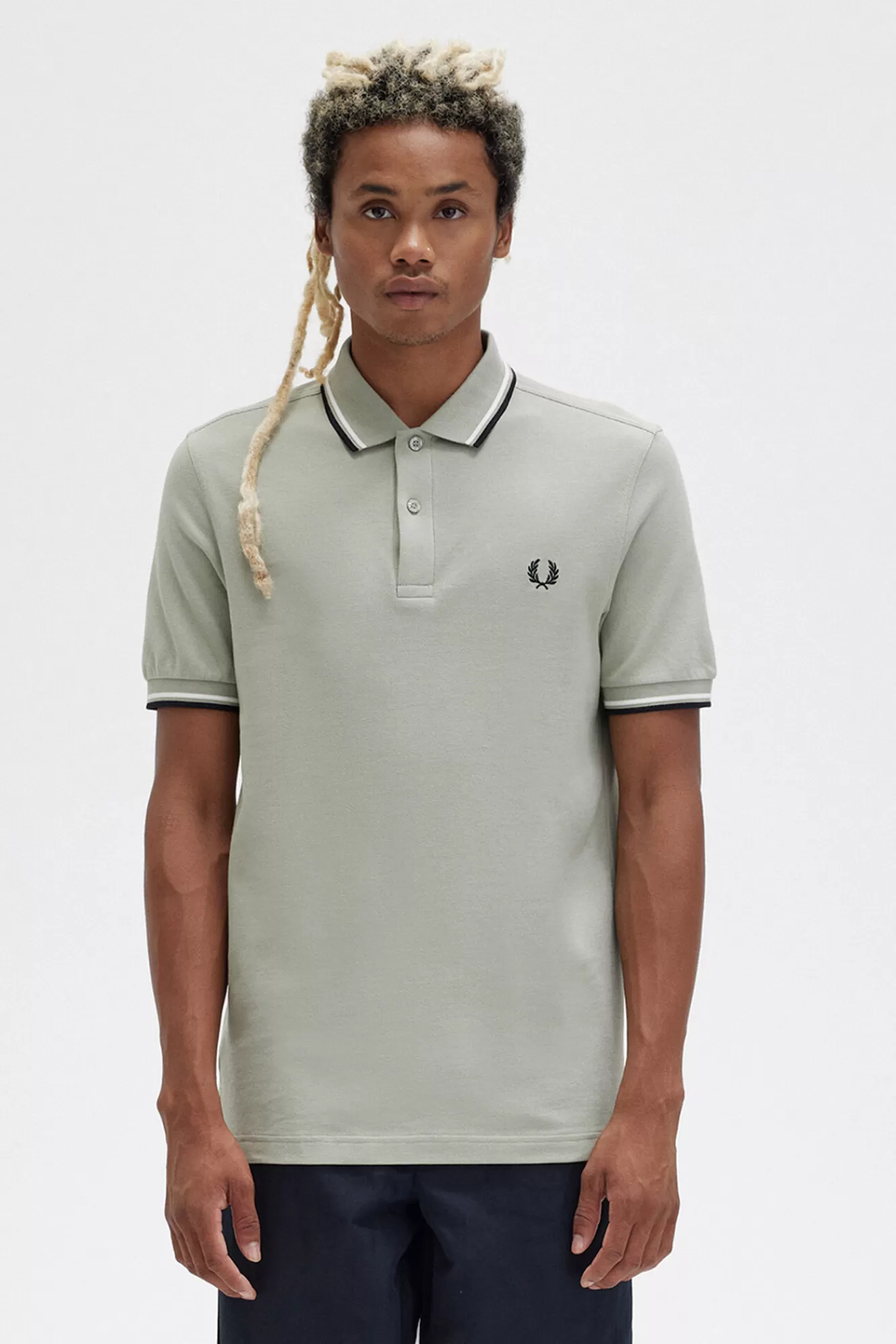 Outlet Fred Perry Twin Tipped Polo Shirt Kaki