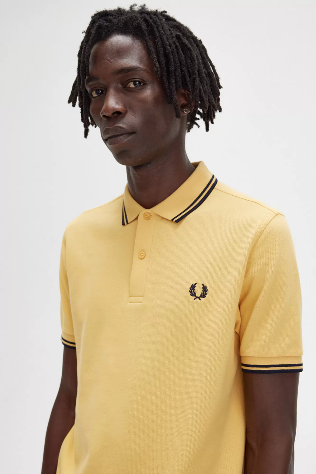 Outlet Fred Perry Twin Tipped Polo Shirt Yellow