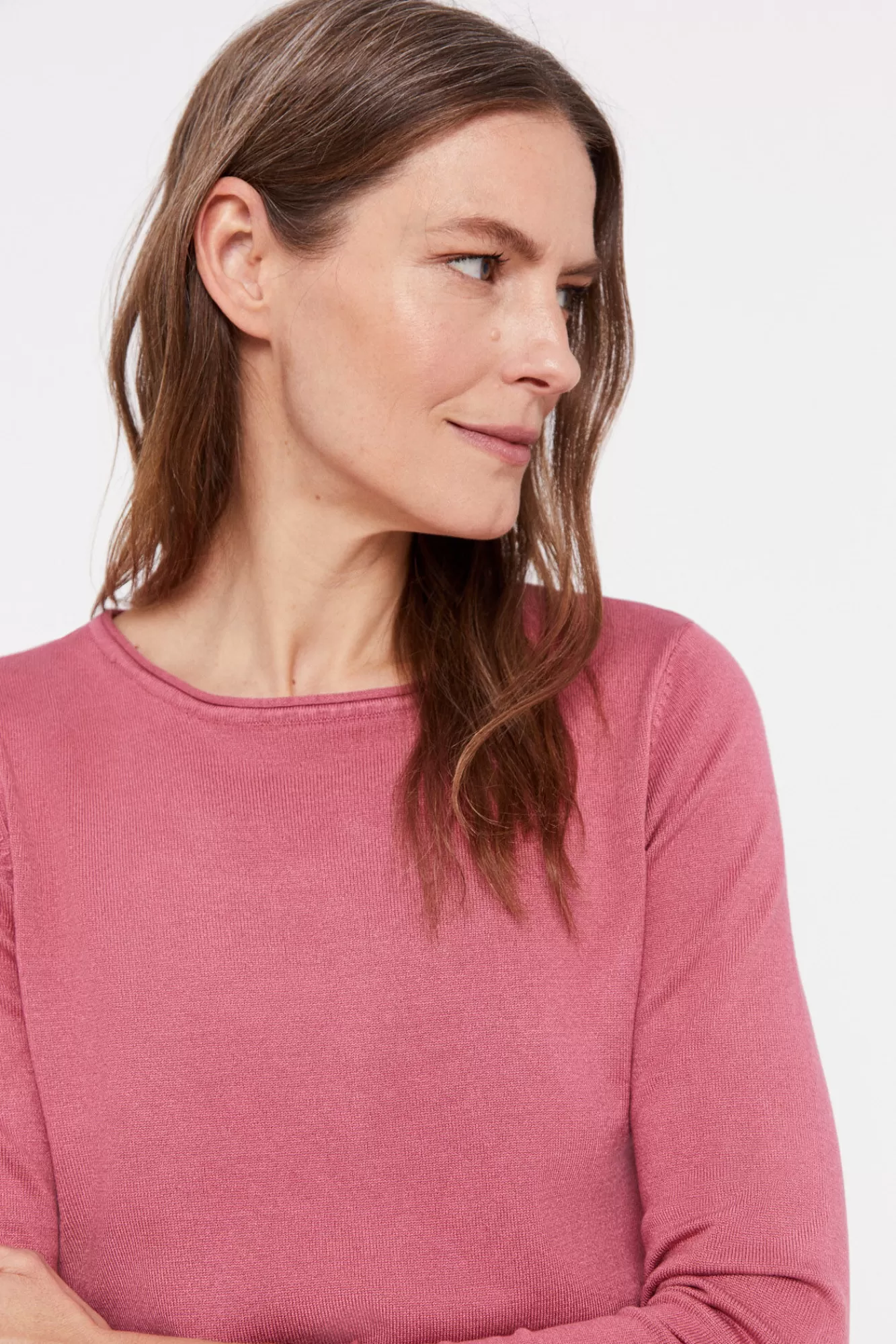 Clearance Cortefiel Two-Tone Striped Jumper Pink