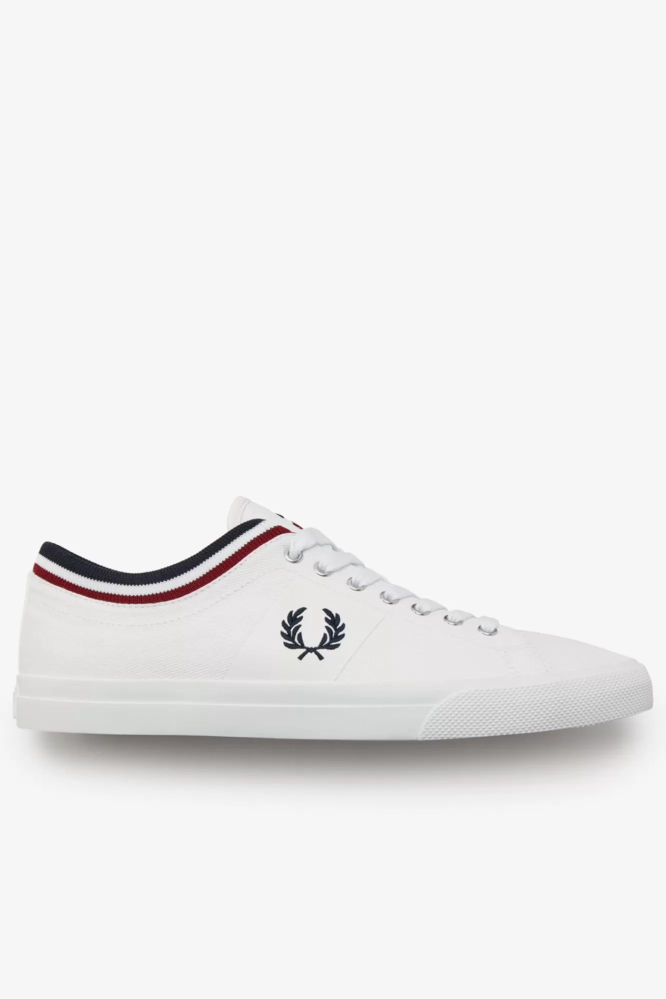 Best Sale Fred Perry Underspin Tipped Cuff Twill Trainer White