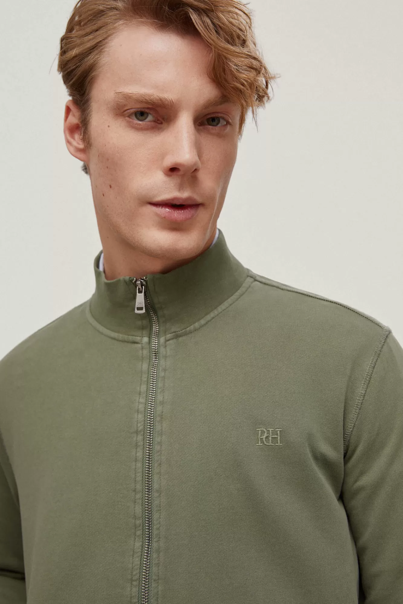 Discount Pedro del Hierro Washed Zip-Up Cardigan Green